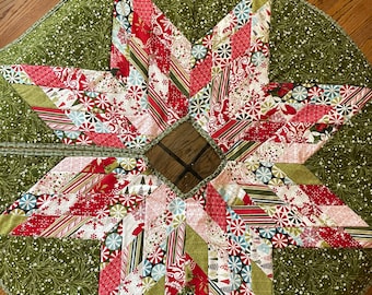 DIGITAL PATTERN: Bethlehem Star Quilted Christmas Tree Skirt