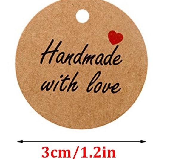 Handmade With Love Tags With Jute Rope / Gift Tags / Price Tags/ Handmade  With Love Labels 