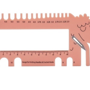 Needle Gauge/ Sizer, KnitPro, shape of sheep, with yarn cutter, knitting needle gauge, crochet hook gauge