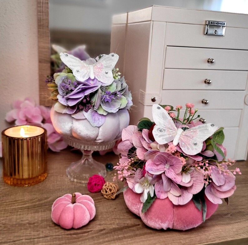 Elegant White Velvet Spring Pumpkin 16cm(6.30 Inch) Holiday Decor White ...