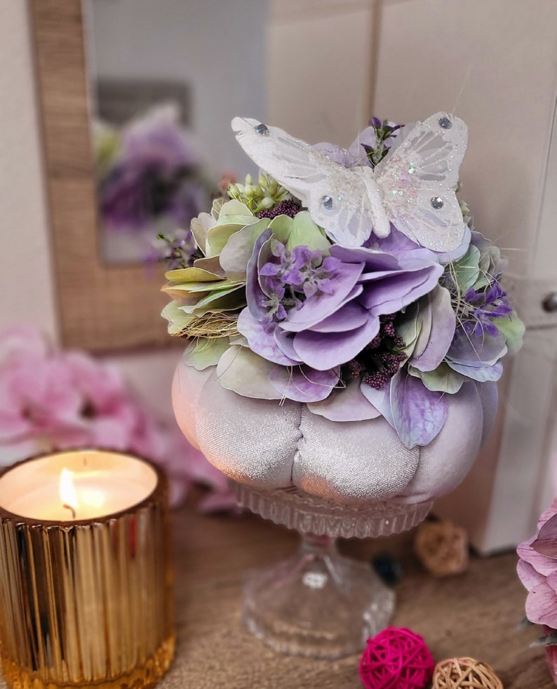 Elegant White Velvet Spring Pumpkin 16cm(6.30 Inch) Holiday Decor White ...