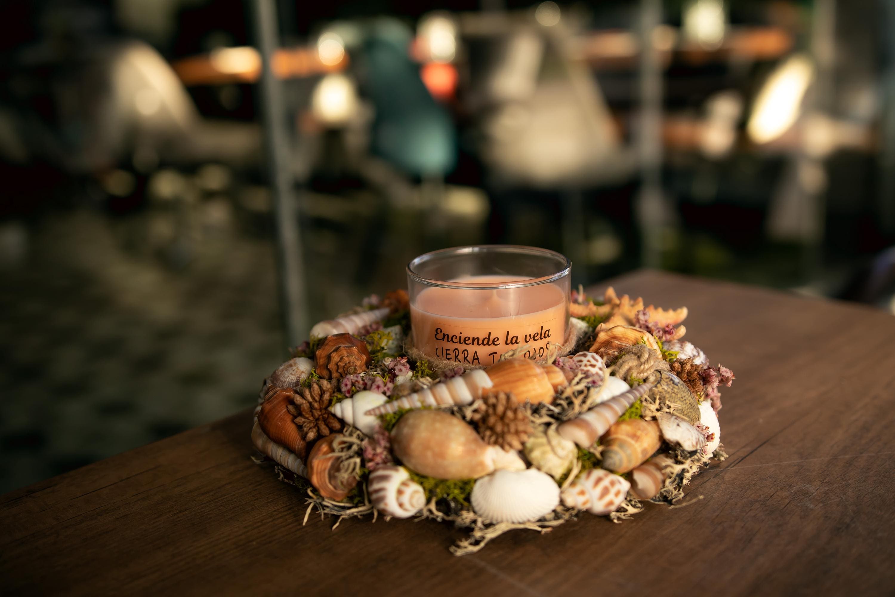 Coastal Seashell Candle Wreath