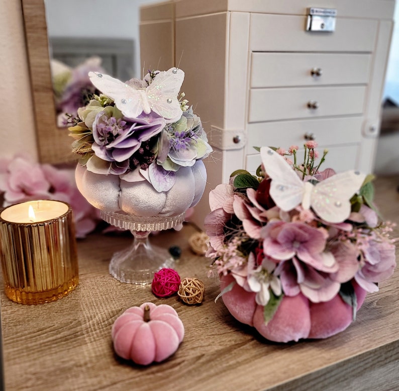 Elegant White Velvet Spring Pumpkin Festive Holiday Decor White Pumpkin ...