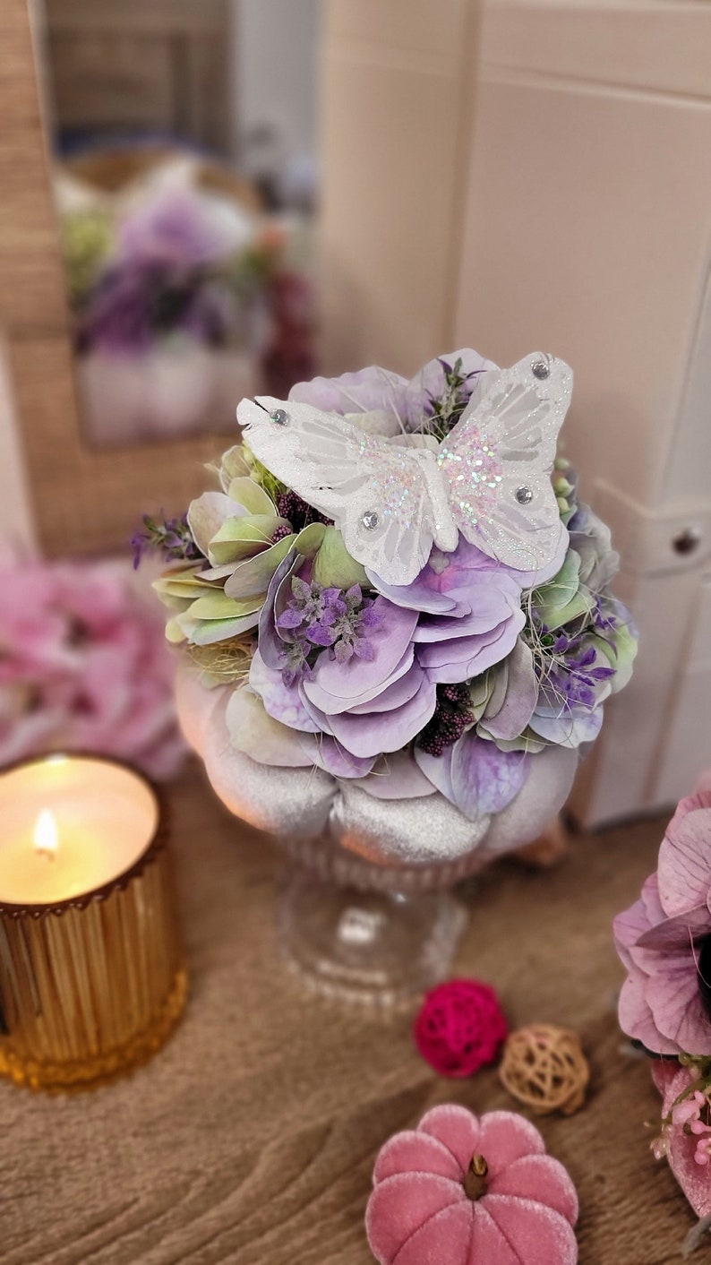 Elegant White Velvet Spring Pumpkin 16cm(6.30 Inch) Holiday Decor White ...