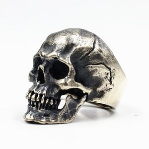 Massive Skull 925 Sterling Silver Ring, Vintage Gothic Ring, Huge Heavy Ring, Biker Skull Ring, Silver Men Jewelry, Men & Women Gift