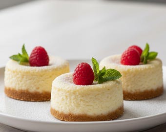 Mini Baked Cheesecakes Recipe PDF | Easy Individual Cheesecake Dessert | Digital PDF Download