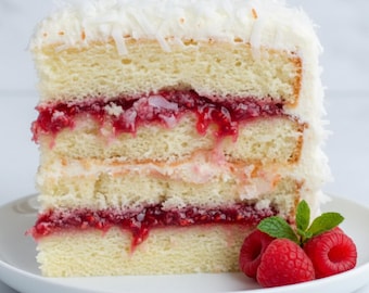 COCONUT Cake  With RASPBERRY FILLING, Recipe  Download