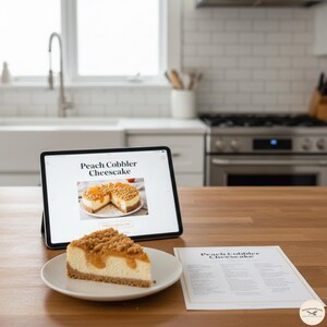 Peach Cobbler Cheesecake Recipe PDF – Easy Homemade Southern Dessert Digital Download image 6