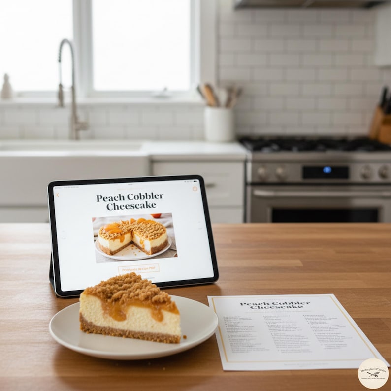 Peach Cobbler Cheesecake Recipe PDF – Easy Homemade Southern Dessert Digital Download image 6