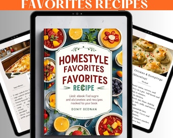 10 receptenbundel favorieten voor huisstijlen | Comfortfood pdf-kookboek | Direct downloaden | Afdrukbare familiediners