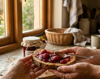 Receta fácil de mermelada de fresa en PDF imprimible / Conserva de frutas casera clásica, descarga instantánea