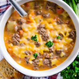 Cheesy Hamburger Potato Soup Recipe | Printable PDF Download | Digital Recipe File