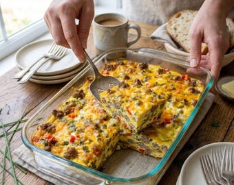 Fireman's Breakfast Casserole Recipe: Sausage, Egg & Cheese (Digital Download)