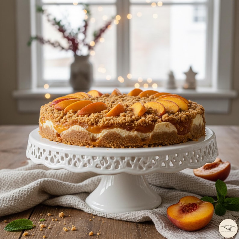 Peach Cobbler Cheesecake Recipe PDF – Easy Homemade Southern Dessert Digital Download image 5