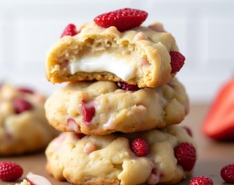 Strawberry Cheesecake Cookies Recipe | Soft & Chewy | Instant Digital Download
