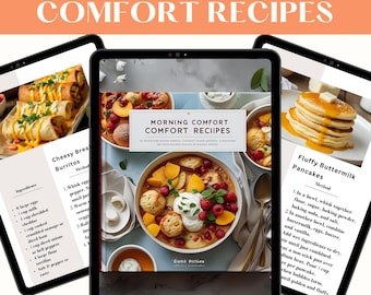Breakfast Recipe eBook | 10 Printable Morning Comfort Recipes | Digital PDF Cookbook | Instant Download
