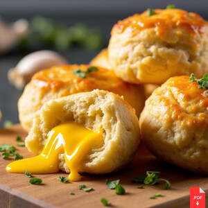 Pillsbury Biscuit Garlic Butter Cheese Bombs Recipe | Easy Cheesy Appetizer | Instant Digital Download