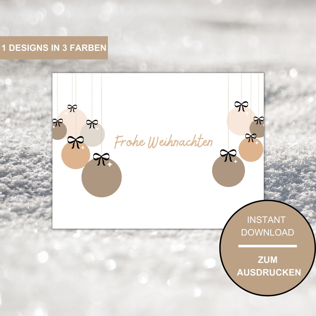  Weihnachtskarte Zum Ausdrucken, Instant Download, Weihnachtsgrüße - Etsy Illustration 