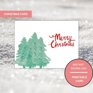 Cartolina di Buon Natale stampabile, digitale, download istantaneo, stampa a casa, auguri di vacanza