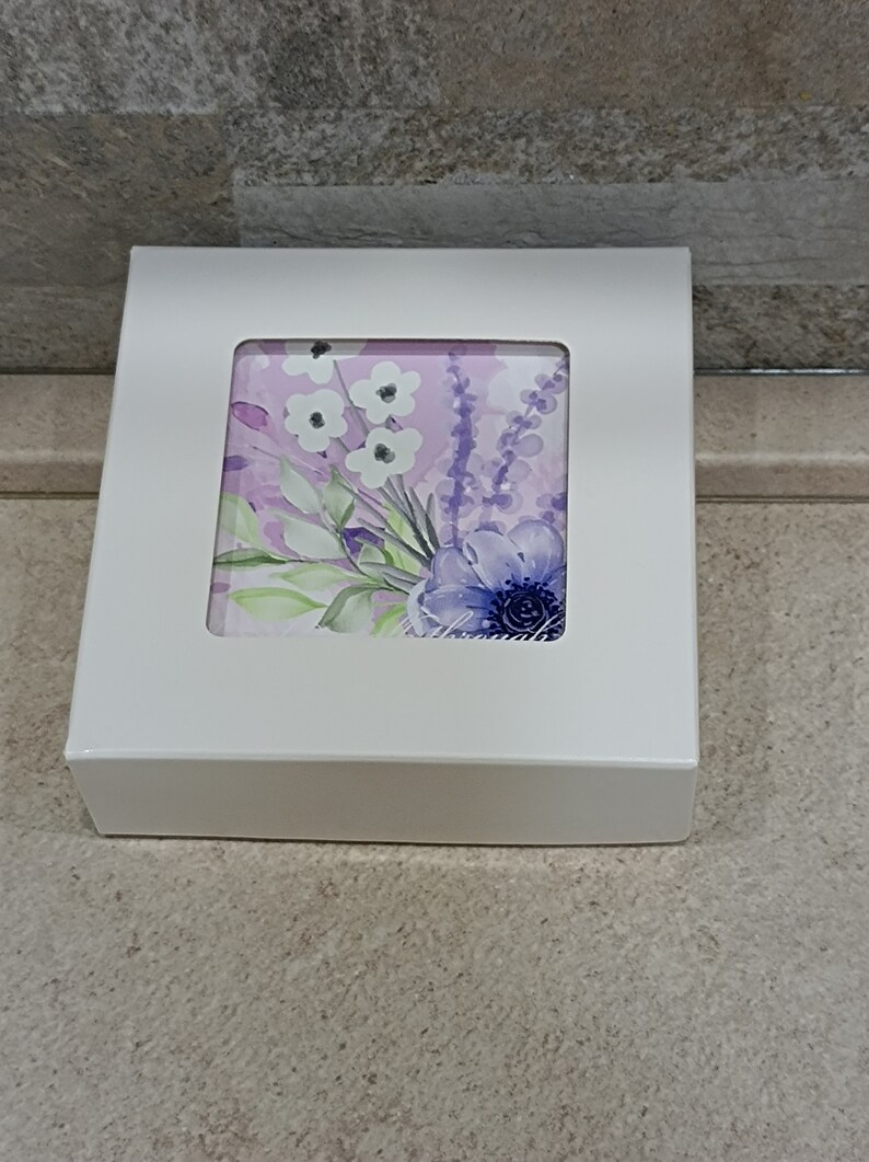 Set of 4 Floral Print Ceramic Coasters Etsy