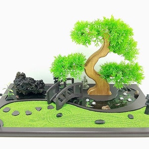 Island Falls, Jardin Zen Miniature, Jardin Sable Apaisant Avec 6 Outils, Neuf