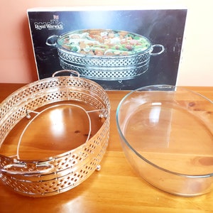 Royal Warwick Vassoio placcato in argento Pirofila in vetro per antipasti Vintage anni 70 immagine 4