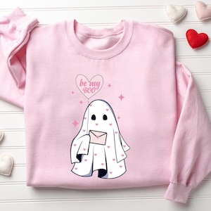 Be My Boo Sweatshirt, Ghost Sweater, Valentines Day Hoodie, Valentine Sweatshirt, Women Valentines Day Sweatshirt, Heart Sweatshirt