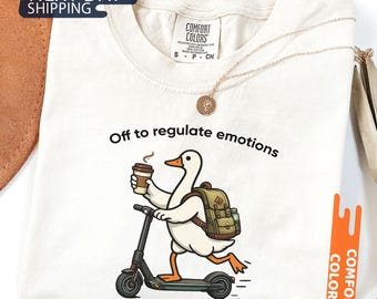 Koszulka „Pora regulować emocje”, koszulka dla nauczyciela zdrowia psychicznego, prezent dla doradcy SEL, koszulka „Funny Duck Comfort Colors®”, koszulka SEL
