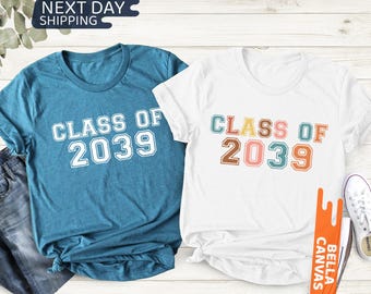 Koszulka z rocznika 2039, Pierwszy dzień szkoły, Koszulka z rocznika 2039, Prezent „Rozwijaj się ze mną”, Koszulka „Dorastanie”, Prezent z okazji ukończenia szkoły, Klasa 2039, Koszulka z rocznika 2039