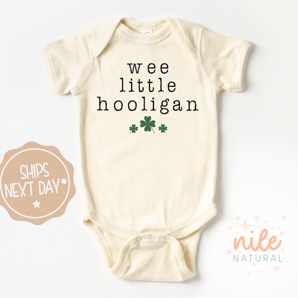 Wee Little Hooligan Baby Onesie®, St Patrick's Day Bodysuit, Vintage Natural Irish Baby Onesie®, Irish Onesie®, St Patrick's Day Shirt