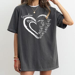 Personalized Grandma Shirt, Custom Grandma Shirt, Grandma Heart Shirt, Nana Shirt With Grandkids Name, Gift For Grandma, Mother&#39;s Day Shirt