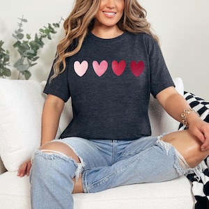 Retro liefde Valentijnsdag shirt, Valentijnsdag shirt voor vrouw, hart shirt, schattig valentijn shirt, Valentijnsdag cadeau, valentijnscadeau