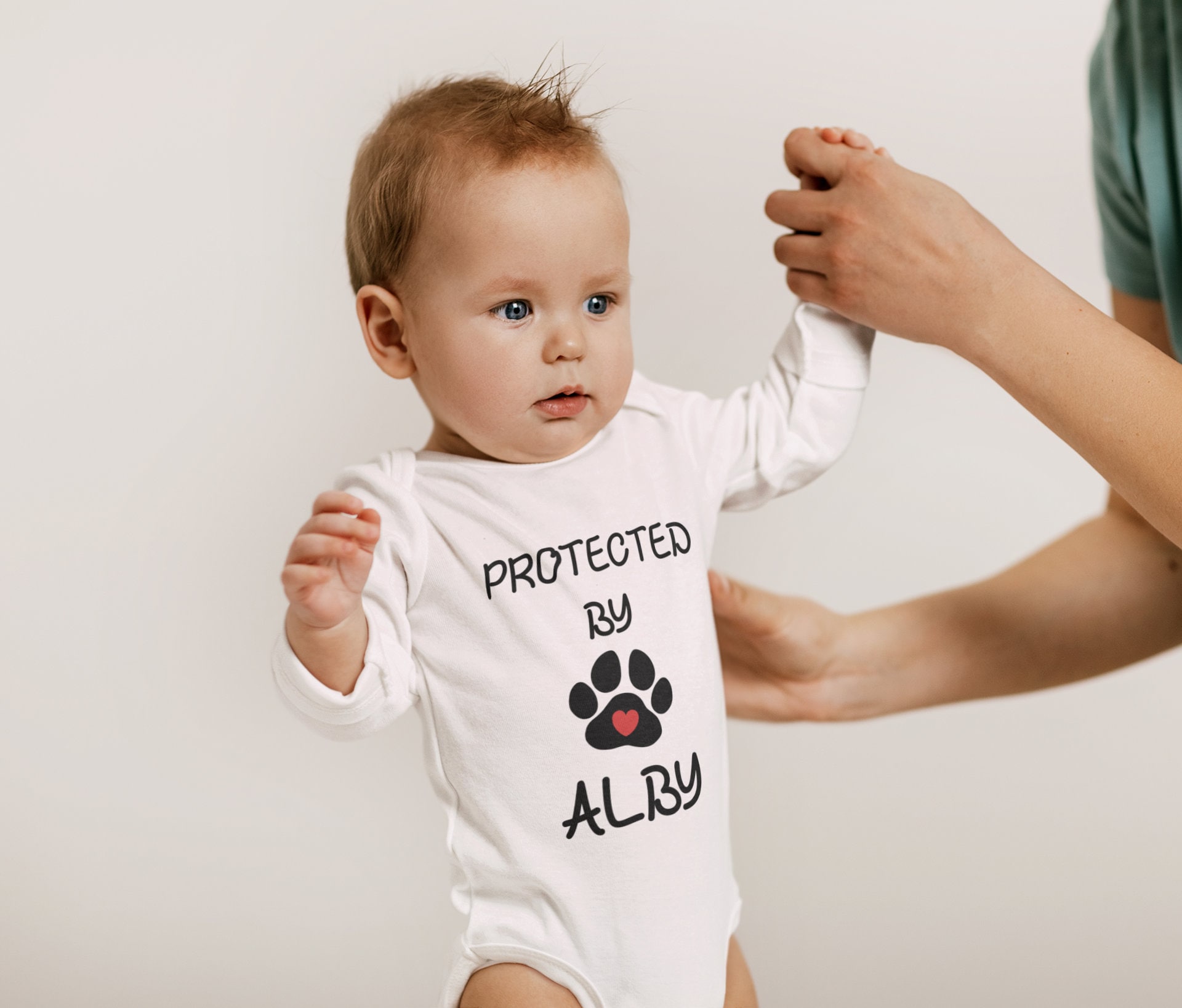 Protected by Dog Onesie® Personalized Baby Onesie® Baby Etsy Australia