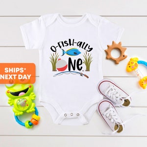 O-Fish-Ally One Smash Cake Onesie®, Fish Birthday Onesie®, 1st Birthday Shirt, Boys Fish Birthday Shirt