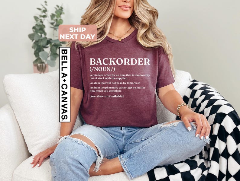 Backorder Definition Shirt, Future Pharmacist Shirt, Pharmacy Technician Shirt, Nurse Student Healthcare Shirt, Shirt for Pharmacists zdjęcie 2