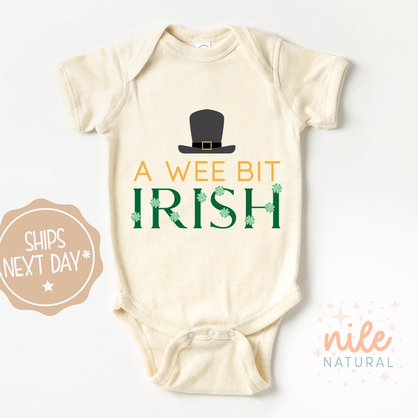 A Wee Bit Irish Baby Onesie®, Vintage Natural Irish Baby Onesie®, Irish Onesie®, St Patrick's Day Shirt, St Patrick's Day Bodysuit