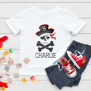 Personalized Kids Shirt, Custom Pirate Shirt, Kids Pirate Shirt,Personalized Pirate Birthday Shirt, 5th Birthday Shirt,Pirate Birthday Party