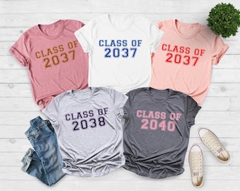 Class of 2038 Shirt, First Day of School, Class Of 2039 Tee, Grow With Me Gift, Growing Up Shirt, Graduation Gift, Class of 2040, Pre-k Gift
