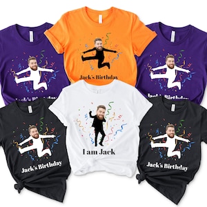 Custom Face stick figures Birthday Shirt, Birthday Photo Shirt, Custom Photo Shirt, Funny Birthday Shirt, Birthday Party Group Shirt