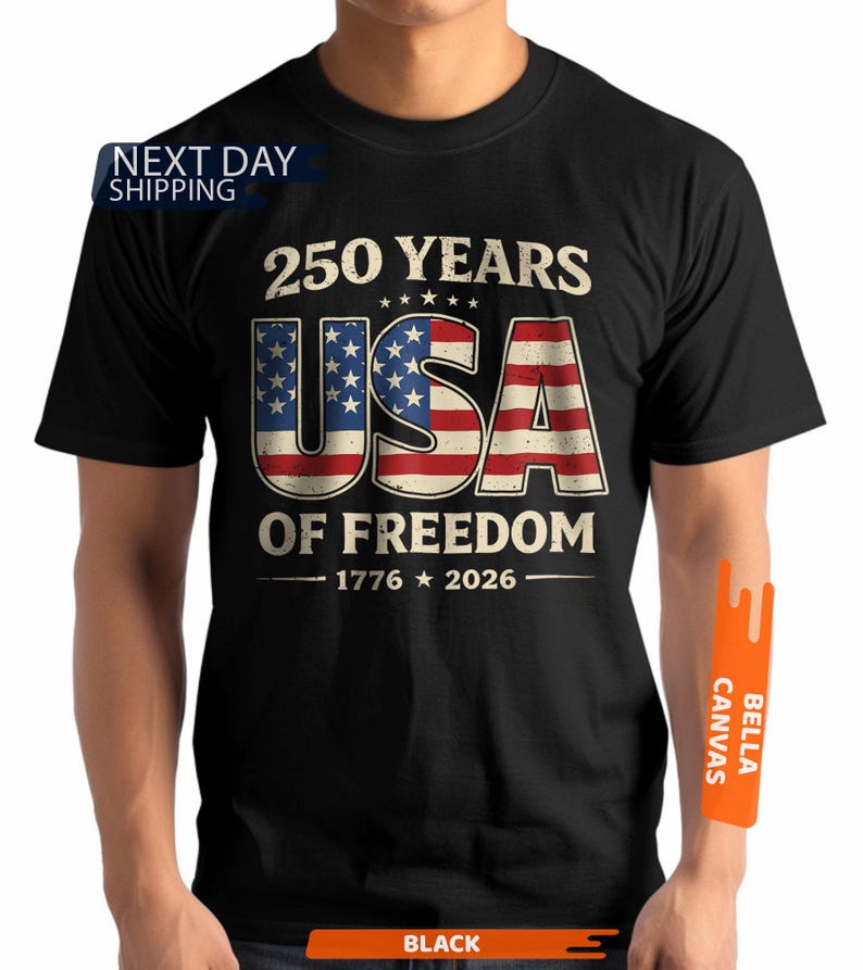 250 Years USA of Freedom V Neck Shirt, Independence Day Shirt ...