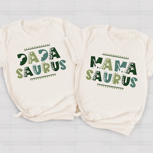 MamaSaurus/DadaSaurus Tees, Matching Family Dinosaur Birthday shirts, Kids Dino Tee, Mom/Dad Dino Tees, Mommy and Me Family Shirts