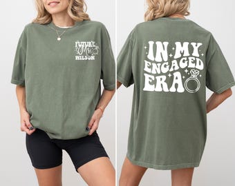 Custom Future Mrs. T-Shirt, In My Engaged Era Shirt, Engaged Shirt, In My Engaged Era  Pocket Shirt, Engagement Gift, Fiancee Shirt