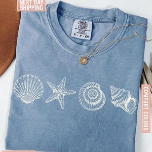 Comfort Colors® Sea Shells 90s Vintage Style Tshirt, Retro  Ocean Shell Shirt, Sea Lovers Shirt, Summer Ocean Shirts, Cute Sea Animal Shirt