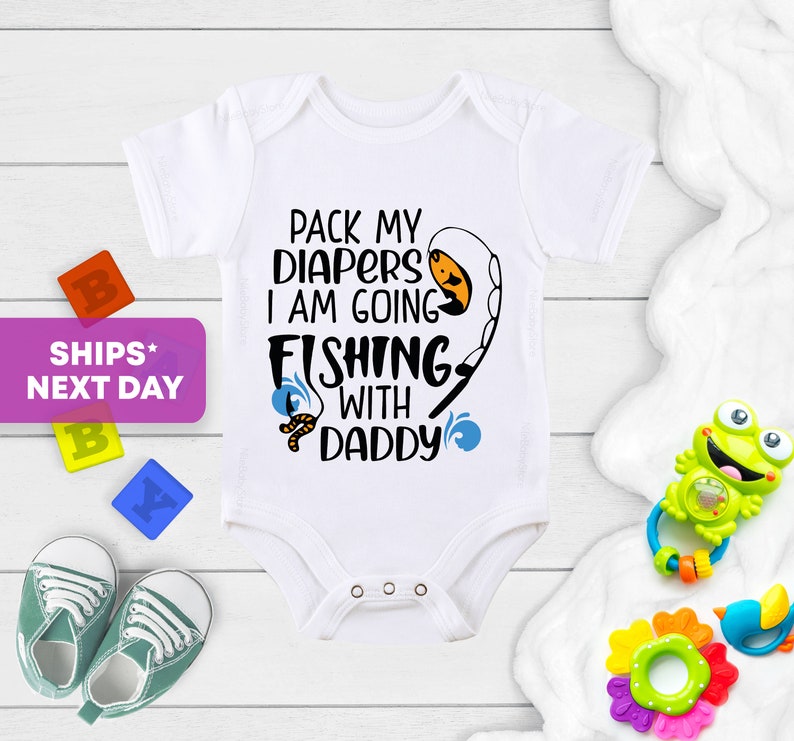Pack My Diapers I'm Going Fishing With Daddy Onesie® Etsy