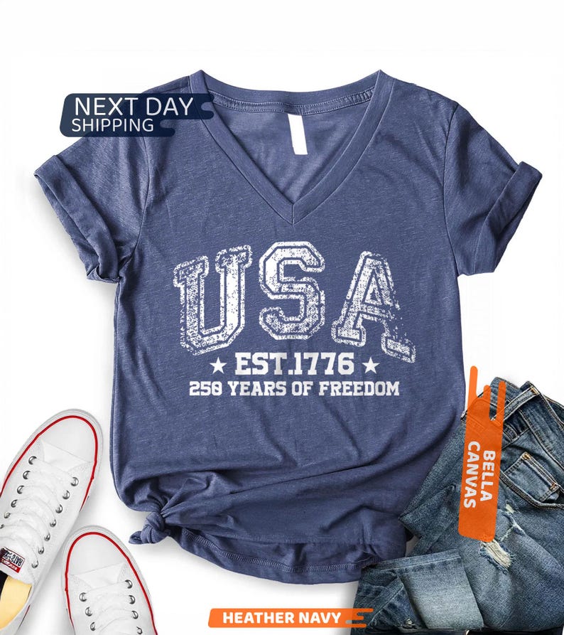 Chemise USA 250e, T-shirt patriotique Amérique 250e anniversaire, Chemise 1776-2026 pour homme et femme, Chemise 4 juillet, T-shirt patriotique image 2