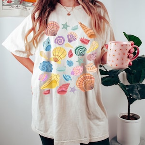 Vintage Summer Tshirt Comfort Colors® Cotton Cottagecore Aesthetic Shirt, Nautical Tee Ocean Swimsuit Coverup T shirt, Surf Shirt, Beach Tee