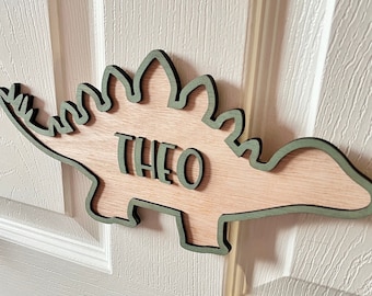 Dinosaur door sign Personalised name letter dinosaur nursery name sign boys bedroom custom dinosaur decoration gift for dinosaur lover gift