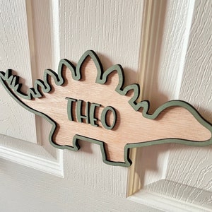 Dinosaur door sign Personalised name letter dinosaur nursery name sign boys bedroom custom dinosaur decoration gift for dinosaur lover gift