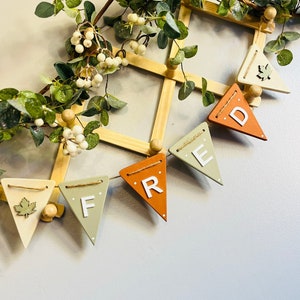 Handmade Wooden Name Bunting: Woodland Nursery Decor