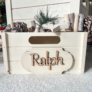 Custom wood letters for baby's nursery toy box decor sign